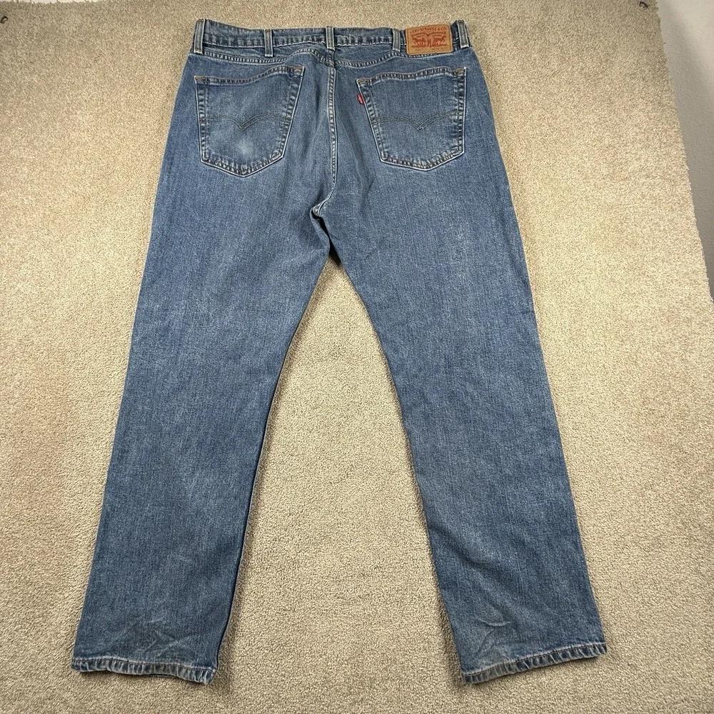 Levi's 505 Jeans Men 38X30 Blue Denim Casual Regular Fit Stone Wash Straight Leg